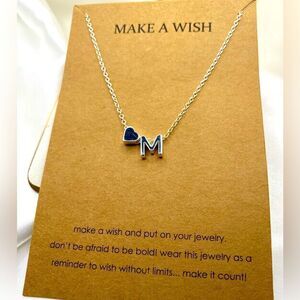 Silver initial letter M woman’s and girls chain necklace